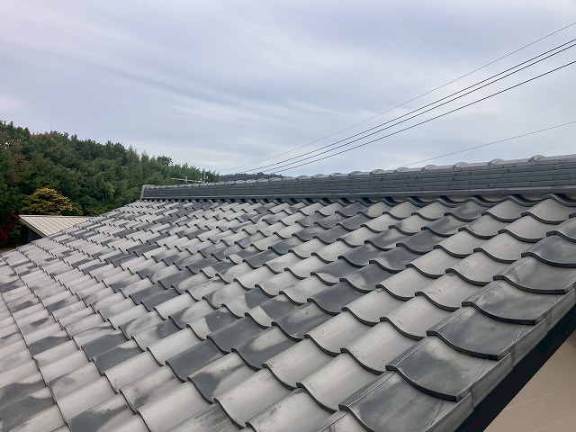 岐阜市で瓦屋根の無料点検、色むらはありましたが大きな問題なし